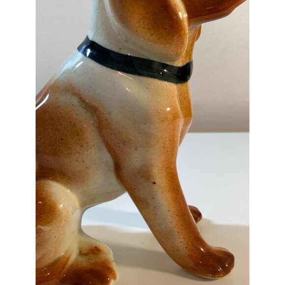 Bassett Hound Dog Vintage Glazed Ceramic Sitting Figurine Unmarked - Picture 15 of 16
